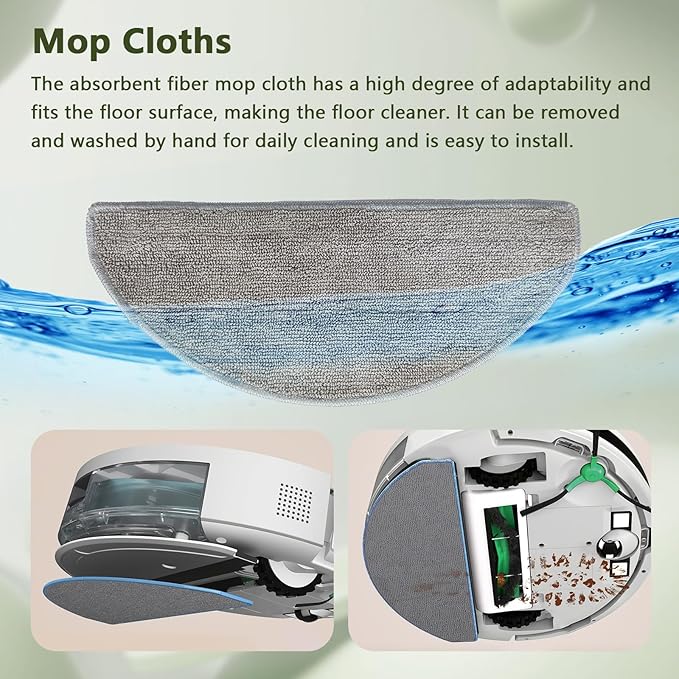 18 Pcs Replacement Parts for iRobot Roomba 105 Combo/104 Combo/Roomba Combo Essential Y0140/Y0112/Y0110, Accessories for Better Cleaning Performance