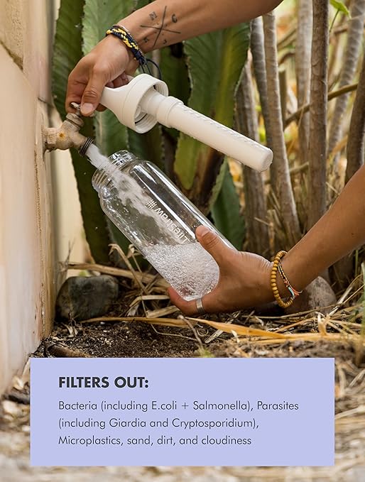 LifeStraw Go Series – BPA-Free Water Filter Bottle for Travel and Everyday Use Removes Bacteria, Parasites and Microplastics, Improves Taste, 1L Aegean Sea