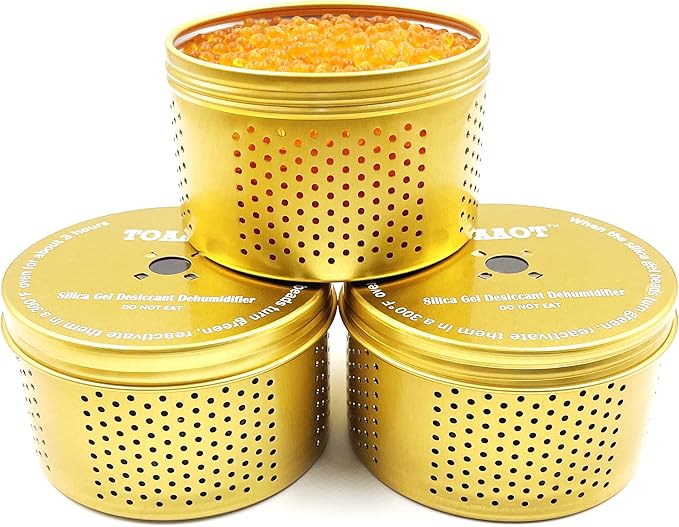 Gun Safe Dehumidifier, Moisture Absorbers, TOAAOT 200g Silica Gel Canister for Gun Case, Tool Box (3 Units)