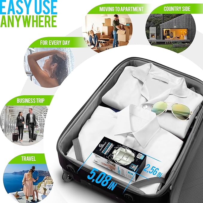 AquaHomeGroup 20 Stage Shower Head Filter for Hard Water - High Output Shower Filters to Remove Toxic Chemicals, Chlorine, Fluoride - Vitamin C Shower Filters for Hair & Skin (Brushed Nickel)