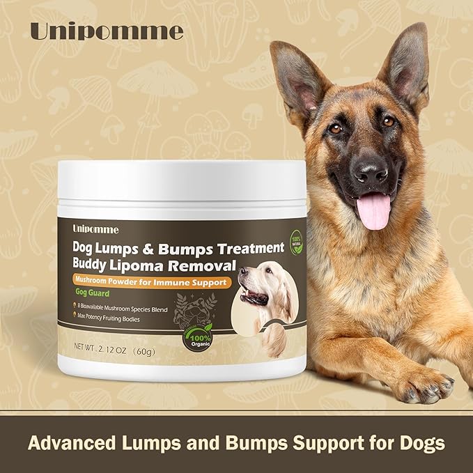 Natural Dog Lumps & Bumps Treatment - Lipoma Supplement for Dogs with Turkey Tail Mushroom Power - Buddy Immune Support & More Energy Guard with Lion’s Mane, Chaga, Reishi, Shiitake Mushrooms
