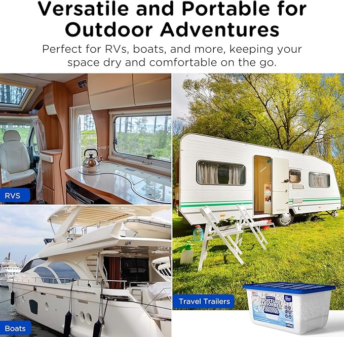 W&E Choice Moisture Absorbers, Portable Humidity Absorber Boxes for Your Bathroom, Closet & Car, Dehumidifier with Fragrance Free, 12 Pack