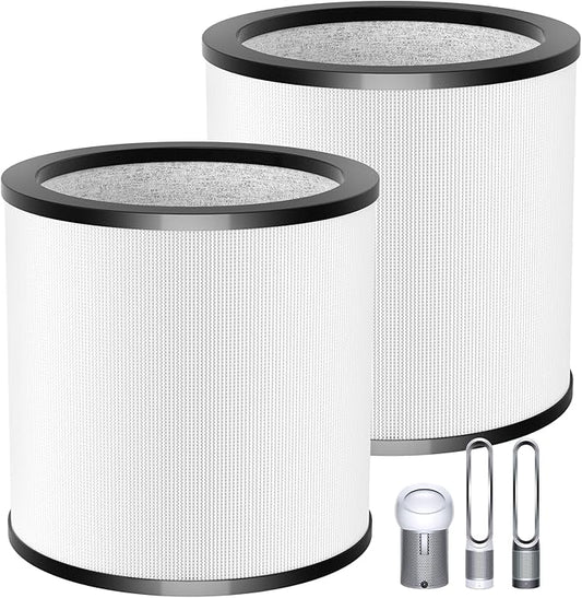 2 Pack Upgraded TP01 Filter HEPA Filter Replacement Compatible with Dyson Tower Purifier Pure Cool Link TP01, TP02, TP03, AM11, BP01 Models, Compare to Part 968126-03, Black