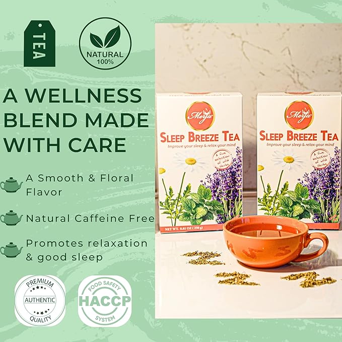 Merja Herbs Sleep Breeze Tea [250g] Caffeine Free for Sleep & Memory Boost | Loose Mediterranean Supports Stress Relief Tea | Herbal Teas & Beverages