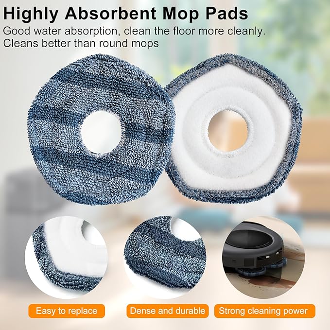 22 Pack Accessories Compatible with Eufy Omni C20 Robotic Vacuum Cleaner Accessory,1 Main Brush, 4 Sweeping Brushes,4 HEPA Filters,5 Dust Bags(Activated Carbon),6 Mop Pads