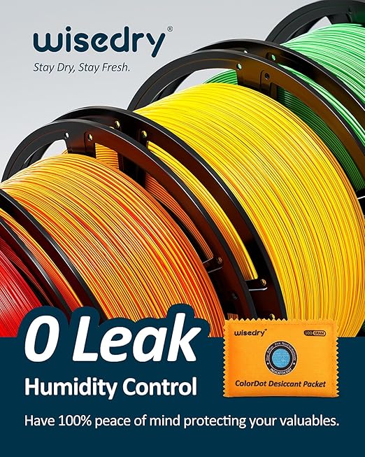 wisedry 100g [20 Packs] Rechargeable Desiccant Packs for Storage, Color Indicating Silica Gel Desiccant Packets, Reusable Moisture Absorbers Bags for Storage Bins, Suitcase, Gun Safe, Tool Box