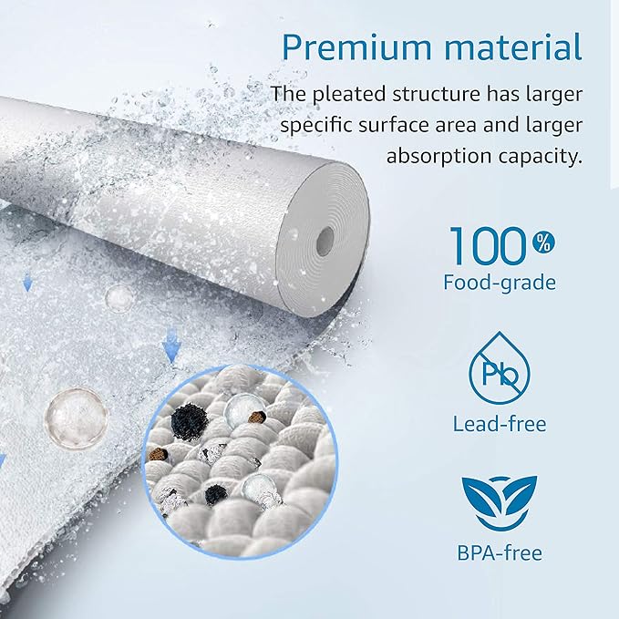 AQUA CREST AP810 Whole House Water Filter Replacement for 3M® Aqua-Pure® AP810, AP801, AP811, Whirlpool® WHKF-GD25BB, WHKF-DWHBB, 5 Micron, 10" x 4.5", Well & Tap Water Filter, Pack of 4