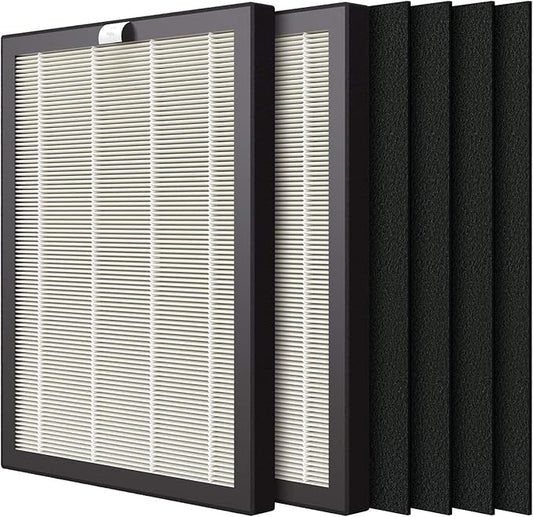 VEVA 9000 Premium HEPA Replacement Filter 2 Pack Including 4 Carbon Pre Filters Compatible with VEVA ProHEPA 9000 Air Purifier