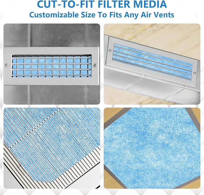 12x90 Inch Cut to Fit Air Filter Roll - MERV 8 Up to 50 Filters Cut to Size Air Filter Material Roll