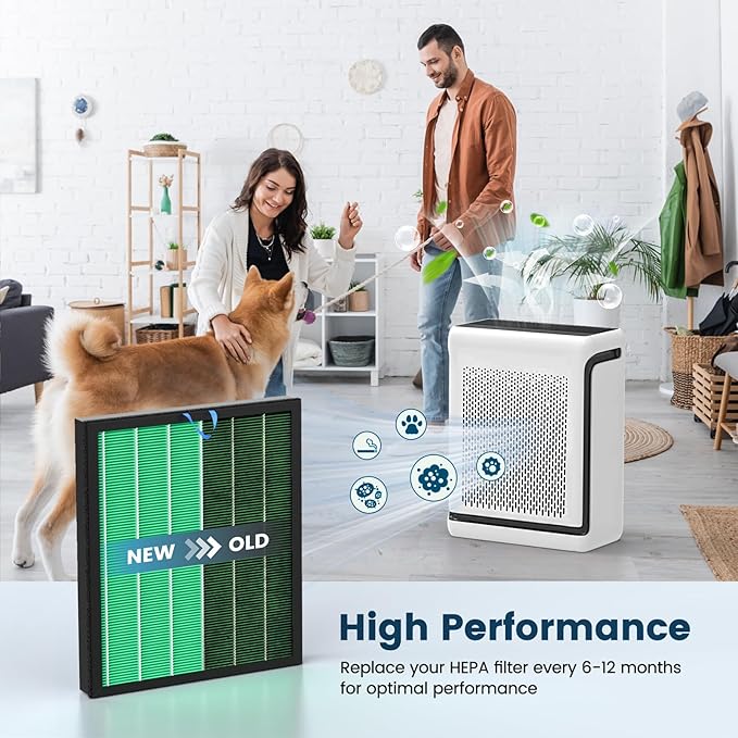 Vital 200S-P Toxin Absorber Replacement Filter for LEVOIT Vital 200S Vital 200S-P Air Purifier, H13 True HEPA and Activated Carbon 200S Filter, Vital 200S-RF-TX (LRF-V201-GUS), 2 Pack Green