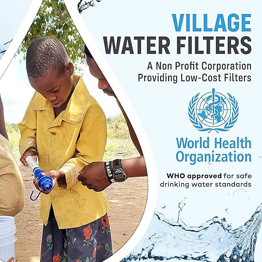 VF100 Portable Water Filtration System. Personal Emergency Gravity Water Filter for Camping, Hiking, Backpacking, Travel, and Outdoor Survival. Works with Bottle, Bag, Bucket, Faucet, or Hose