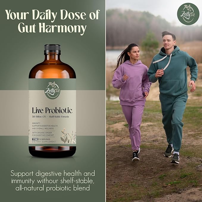 Liquid Probiotic - Natural Probiotic Blend with 50 Billion CFU - Helps Promote Immune Support & Gut Health for Men & Women - No Additives & Fillers -Vegan - Formulated in The USA, 17 fl oz