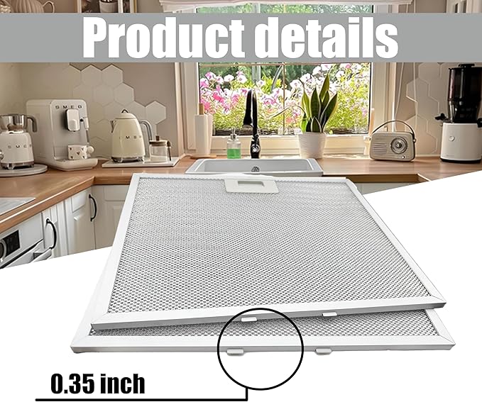 WB02X11011 Range Hood Grease Filter Compatible with GE JV636H1SS JV636H2SS JV536H1SS JV536H2SS JV535H1WW JV635H1BB JV635H2CC 14-1/2 x 11-5/8 Inches （2 Pack）