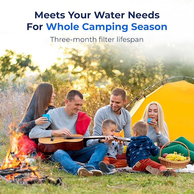 Waterdrop RV Water Filter, NSF Certified, Reduces Chlorine, Bad Taste, Odor, 2 Pack, Flexible Hose Protector