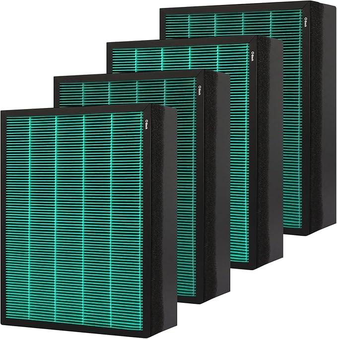 4 Pack 400 400S Replacement Filter for Coway Airmega Max2 400 400S 400(G) 400S(G) Air Purifier, Max2 Green H13 True Hepa and Active Carbon Filter, AP-2015-FP