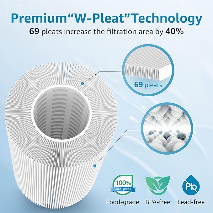 AQUA CREST FXHSC Whole House Water Filter Replacement for GE® FXHSC, GXWH40L, GXWH35F, American Plumber W50PEHD, W10-PR, Culligan® R50-BBSA, 5 Micron 10" x 4.5", High Flow Sediment Filters, Pack of 4