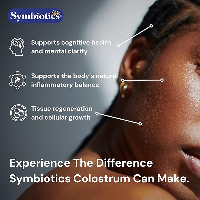 Symbiotics Colostrum 120ct Vegetable Capsules - Immunity Support - Lactoferrin Supplement & Colostrum Protein with Immunoglobulin - 25% lgG Antibodies - Gluten Free
