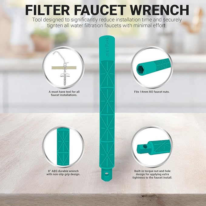 Non-airgap RO Faucet Reverse Osmosis Drinking Water Filtration System Water Dispenser Spout (Brushed Nickel). Vase Style with Faucet Wrench. NSF Certified.