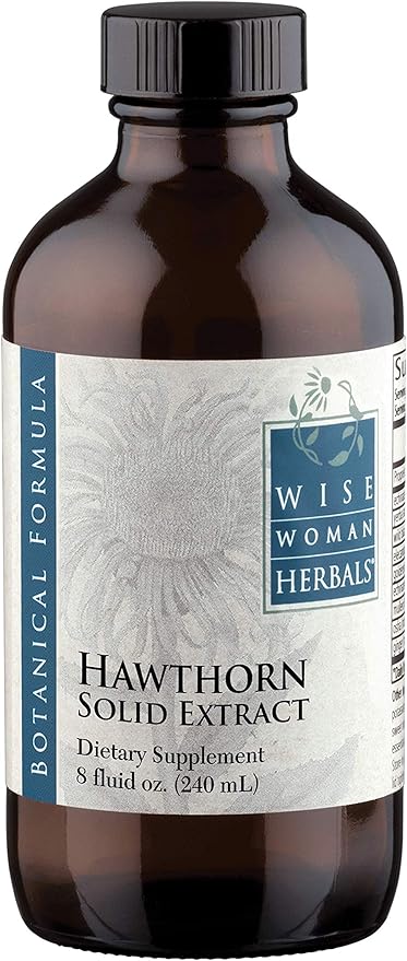 Wise Woman Herbals Hawthorn Berry Solid Extract 4:1, Alcohol-Free Extra Strength, Promotes Healthy Circulation, Antioxidant Protection, Herbal Cardiovascular Support, 8 Fl Oz