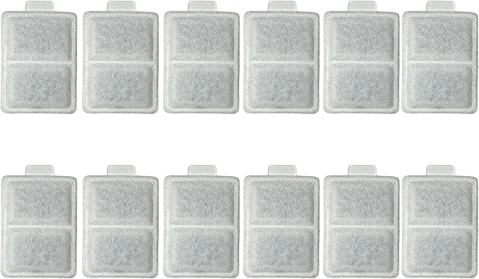 12 Packs Nispira Replacement Small Water Filter Compatible With Whisker City Automatic Pet Fountain For Cat Dog Size 2.75" x 1.75"