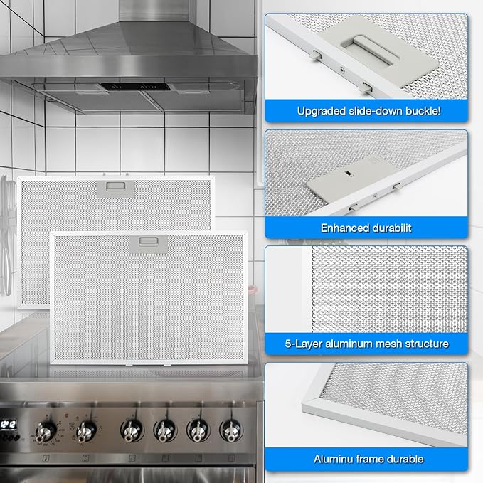 2 Pcs WB02X11012 Range Hood Filter Fit for GE JV565H1BB JV565H1CC JV666H2SS JV566h2SS JV565H1WW