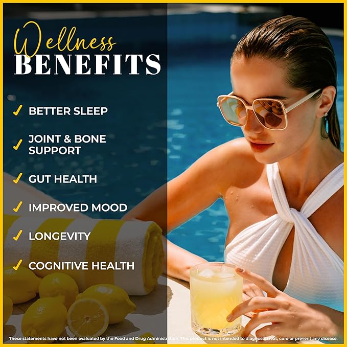 LEMON & CO. Lemon Collagen Elixir - 5g Wild Caught Marine Collagen with Vitamin C & Organic Lemons - Non-GMO, Sugar-Free, Preservative-Free Collagen Water for Nails, Hair & Skin - 14 Packets
