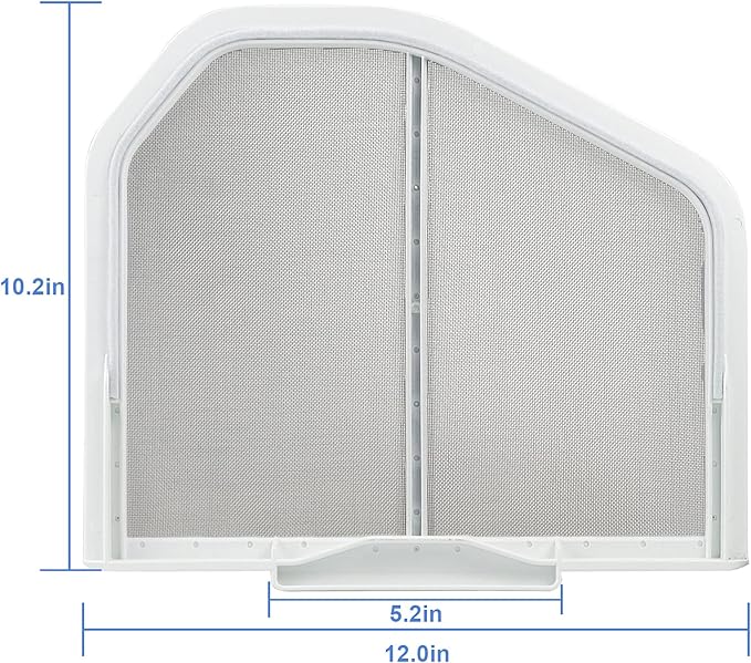 W10120998 Dryer Lint Filter Catcher Stainless Steel Screen Mesh for Whirlpool Kenmore Maytag Dryer Lint Screen Replacement Part W10049360, 8066170 with Clothes Dryer Lint Vent Trap Cleaner Brush