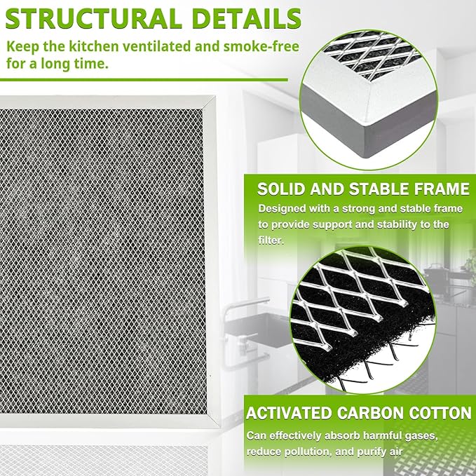 97007696 97005687 Range Hood Filter Replacement Charcoal Carbon Filter Mesh Hood Grease Filter Fit for Broan Nutone 41F(1 Pack)