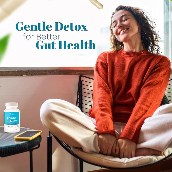 DR VITAMIN SOLUTIONS Candid Cleanse Supplement with GLP-1 Support - Oregano Leaf, Caprylic Acid & LactoSpore | Candida Support Pills for Digestive Health | Candida Cleanse Detox for Women & Men | 30