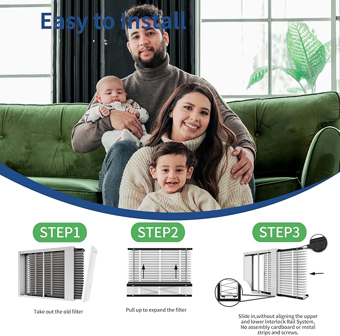 1Pack 413 Replacement Air Filter MERV 13 Compatible with AprilAire Models 1410, 1610, 2410, 2416, 3410, 4400, 16x28x4inch Furnace Filter, 413 Whole House Air Purifiers Replacement Filter