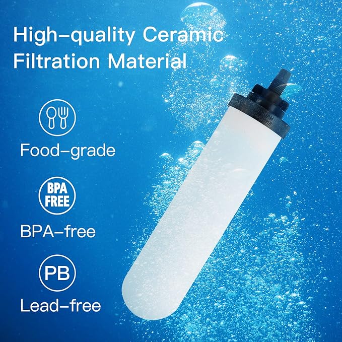 2PCS 7" Ceramic Filter, Replacement Filters Candle Activated Carbon for ProOne® Countertop Gravity Water Filter System, Household Water Bucket,Water Cooler Filtration Systems