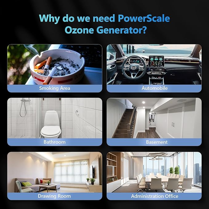 Ozone Generator 90,000mg/h O3 Intelligent Control Ozone Odor Eliminator Commercial Ozone Machine Odor Removal, For Home, Car, Pet Room - High Capacity Ionizer Ozone Air Purifier, Black