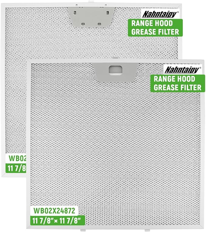 2PCS Range Hood Grease Filter, Fit for GE JVW5301BJ1TS JVW5301BJTS JVW5301EJ1ES JVW5301FJ1DS JVW5301SJ1SS Range Hood, 30" Wall-Mount Pyramid Chimney Hood Replace WB02X24872