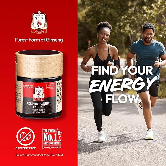 Korean Red Ginseng Extract Paste (Hong SAM JUNG) - Panax Ginseng Adaptogen Supplements - Energy Boost & Immune Support, Caffeine Free & Gluten Free (120g, 4.23 oz)