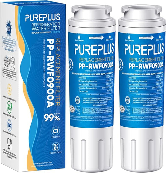 PUREPLUS UKF8001 Refrigerator Water Filter Replacement for Maytag UKF8001P, EDR4RXD1, Everydrop Filter 4, PUR 4396395, Puriclean II, UKF8001AXX-200, UKF8001AXX-750, RWF0900A, RFC0900A, 469006, 2Pack