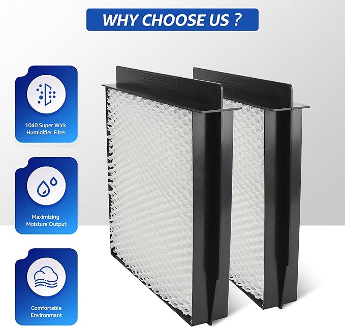 1040 Super Wick Humidifier Filter Replacement for Essick Air AIRCARE Humidifiers Filter B40 B40-C 3D6 100 5D6 700 7D6 100 D46 720 CM330AWHT CM330ABLK CM330DWHT CM330DBLK - 4 Pack