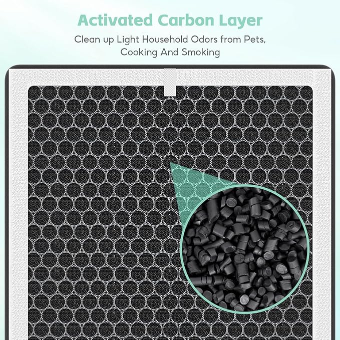 3-in-1 H13 True HEPA H13 Replacement Filter, Compatible with Pure Enrichment PureZone Air Purifier, Replaces Part No. PEAIRPLG