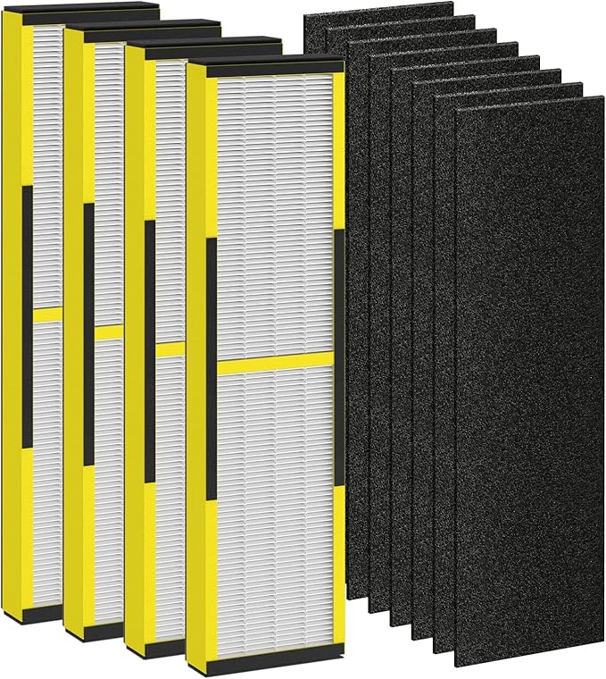4 Pack FLT4825 HEPA Filter B Replacement Fit for Germ Guardian Air Puri-fier AC4825 AC4300 AC4800 AC4900 AC4850, AC4825E Replacement Filter Fit for Germ Guardian Air Puri-fier Filter Replacement