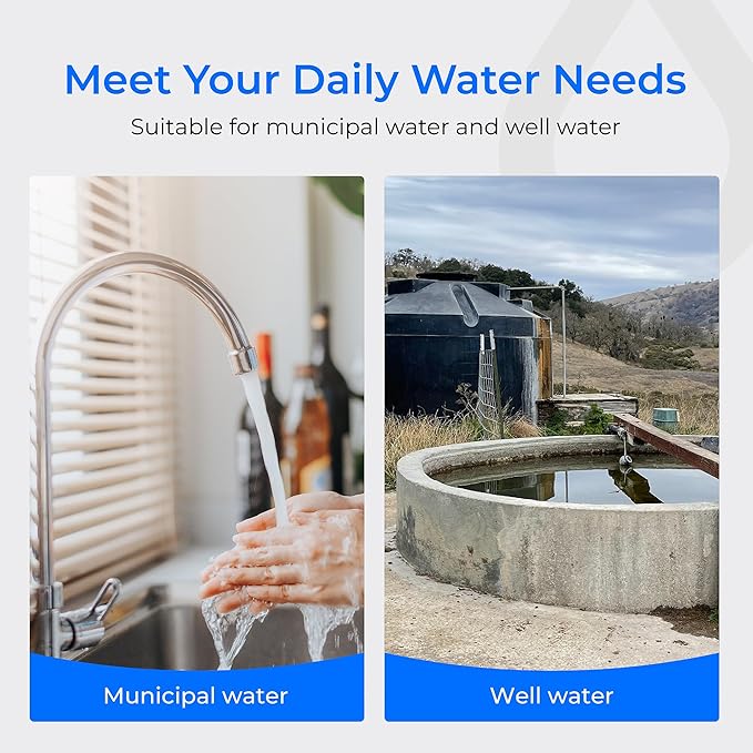 Waterdrop Whole House CTO Carbon Sediment Water Filter Cartridge Replacement for GE® FXHTC, GXWH40L, W10-PR, Culligan® RFC-BBSA,10"X4.5", 5 Micron, 1Pack