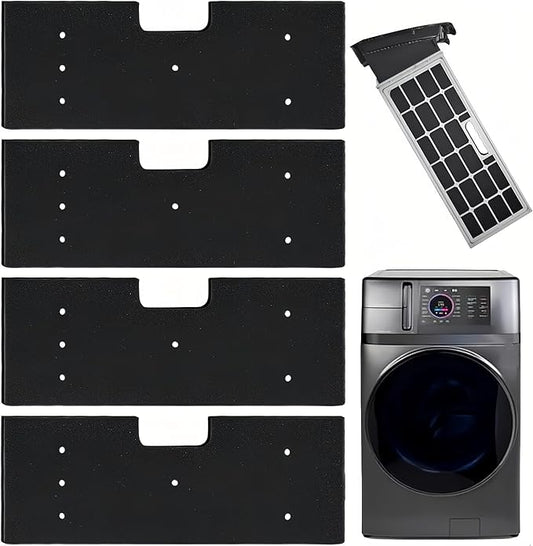 4Pcs Washer Dryer Combo for GE, WH01X35719 Lint Filter replacement - Hand Washable and Reusable Lint Filter for Ge Washer Dryer Filter - for Models: PFQ97HSPVDS