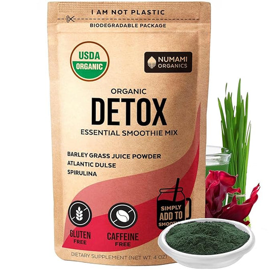 Numami Organic Detox Smoothie Mix with Healthy Spirulina, Atlantic Dulse and Barley Grass Juice Powder