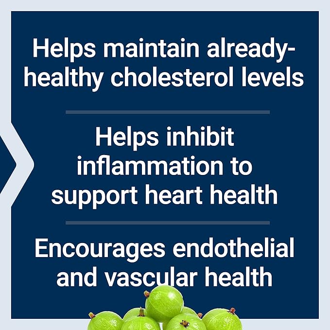 Life Extension Advanced Lipid Control, amla Extract, Indian Gooseberry, Heart Health, endothelial Health, Vegetarian, Gluten-Free, 60 Capsules