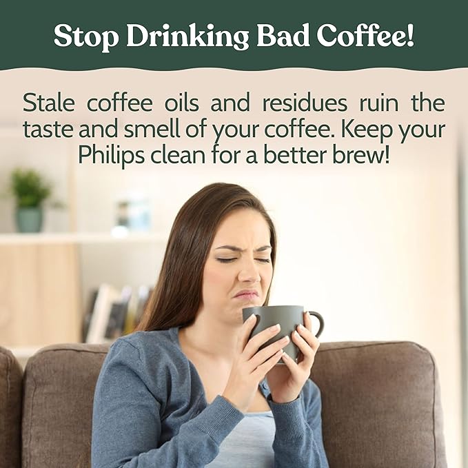 Roobi Cleaning Tablets & Filters Compatible with Philips. Includes 16 Espresso Cleaning Tablets & 4 Water Filters. Carbon Neutral Philips Cleaner Kit. 1 Year Supply.