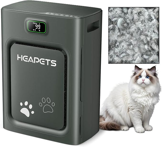 Pet Air Purifier for Home Large Room up to 2000 sq ft, H13 HEPA Double-Sided Air Filter Washable, Air Cleaner for Pet Hair Dander Odor Allergies Pollutant, PM2.5 Air Quality Monitor, Auto Mode, Black