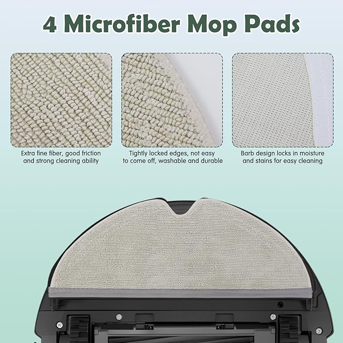 Q5 Pro Accessories Kit Replacement Compatible with Roborock Q5 Pro / Q5 Pro+ / Q8 Max / Q8 Max+ Robot Vacuum, 1 Dual Main Brush, 4 Mop Cloth Pads, 6 Side Brushes, 4 Washable Filter, 1 Tool