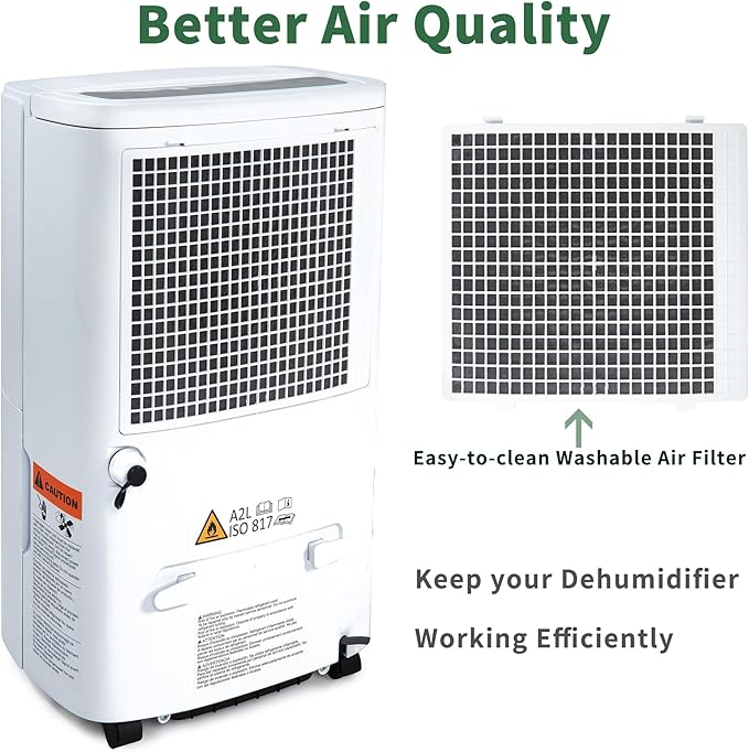 Uhome 150 Pints Dehumidifier with Pump - 7000 Sq. Ft Quiet Dehumidifier for Home, Large Basement, Storages and Large Rooms with 1.85Gallon Water Tank