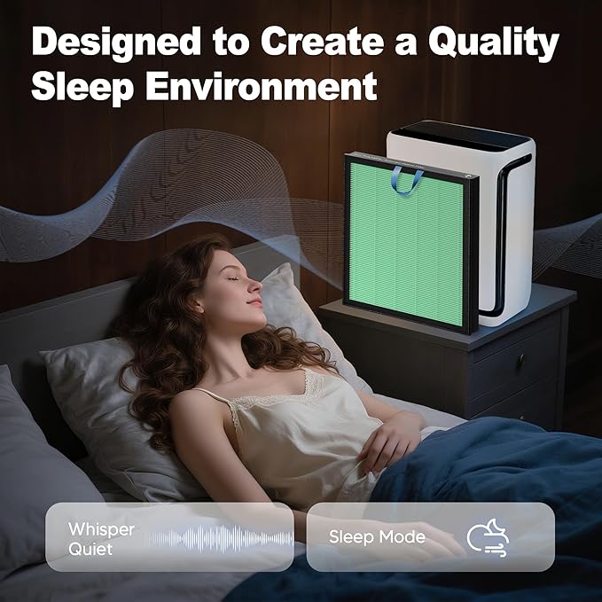 Vital 100S Toxin Absorber Replacement Filter for LEVOIT Vital 100S and Vital 100S-P Air Purifier, 3-in-1 H13 True HEPA and High-Efficiency Activated Carbon Filter, Vital 100S-RF-TX, 3 Pack, Green