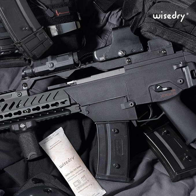 wisedry 112 Gram [4 Packs] Silica Gel Desiccant Packs for Larger Container Desiccant Bags with Orange Indicating Beads for 3D Printer Filament Gun Safe Camera Electronics Equipment Food Grade