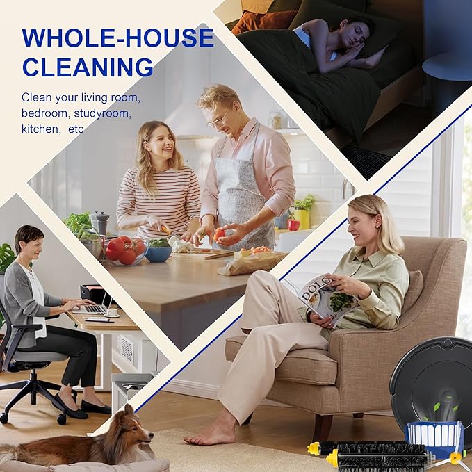 Funmit Parts Replacement for Roomba 500 600 Series 595 585 564 690 692 694 Vacuum Cleaner Accessories- Includes 3 Filter, 3 Side Brush and 1 Bristle Brush