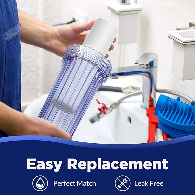 Membrane Solutions 20 Micron Sediment Water Filter Replacement Polypropylene Cartridge 10"x 2.5" for Whole House RO System, Compatible with Aqua-Pure AP110, GE FXUSC, WHKF-GD05, Culligan P5-6 Pack